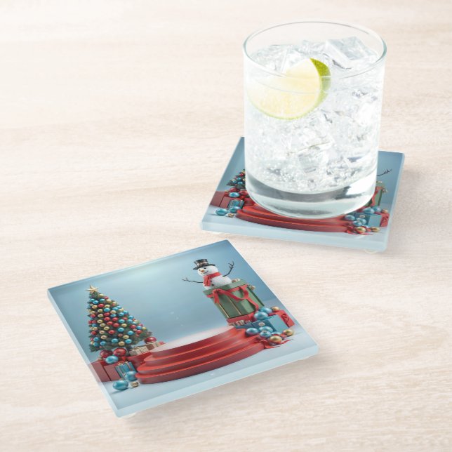 Dessous-de-verre En Verre Festif de vacances (Incliné)