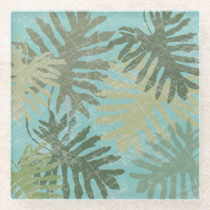 Dessous-de-verre En Verre Feuille tropical fané