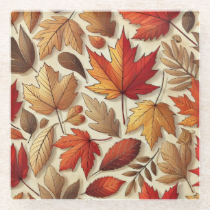 Dessous-de-verre En Verre feuilles d'automne classiques