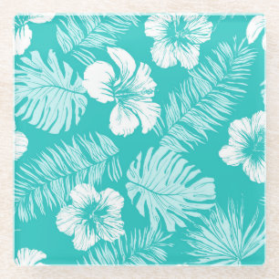 Dessous-de-verre En Verre Feuilles tropicaux : Motif Plante Vintage