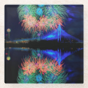 Dessous-de-verre En Verre Feux d'artifice