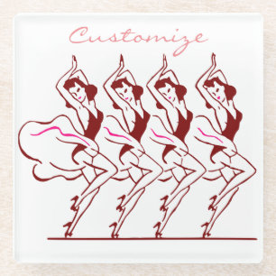 Dessous-de-verre En Verre Filles de danse Thunder_Cove