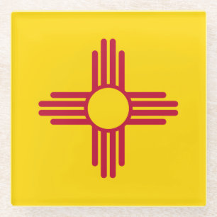 Dessous-de-verre En Verre Flag du Nouveau-Mexique