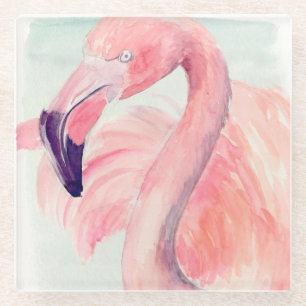 Dessous-de-verre En Verre Flamant rose en pastel