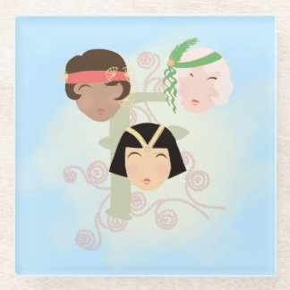 Dessous-de-verre En Verre Flapper girls roaring twenties