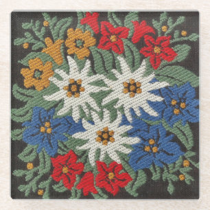 Dessous-de-verre En Verre Fleur alpine Edelweiss