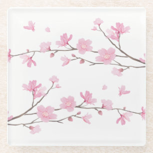 Dessous-de-verre En Verre Fleur de cerisier - Transparent
