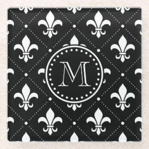 Dessous-de-verre En Verre Fleur De Lis Motif