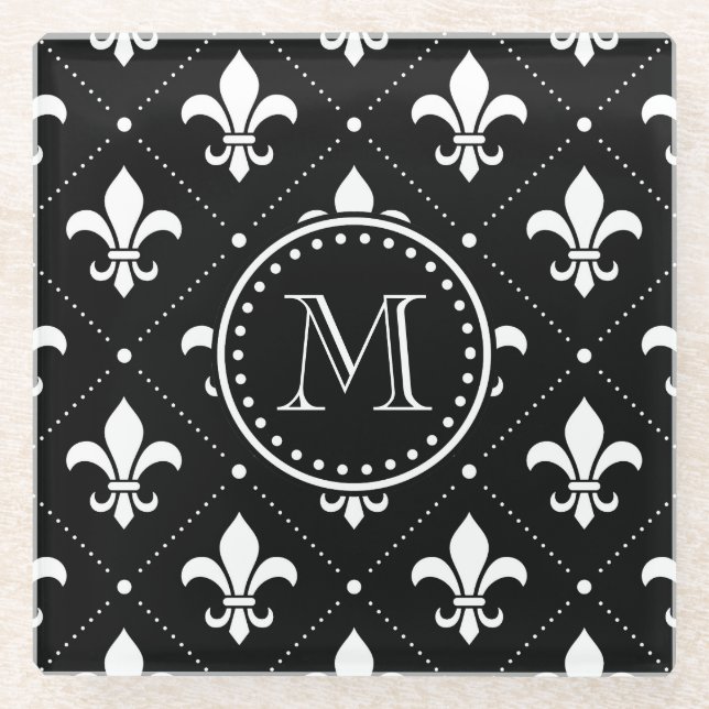 Dessous-de-verre En Verre Fleur De Lis Motif (Devant)