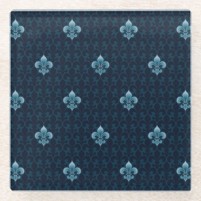 Dessous-de-verre En Verre Fleur De Lis Pattern (Devant)