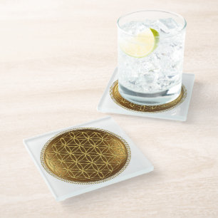 Dessous-de-verre En Verre FLEUR DE VIE - Médaillon de Géométrie Sacrée 1
