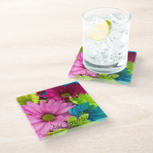 Dessous-de-verre En Verre Fleur vive - Art floral coloré