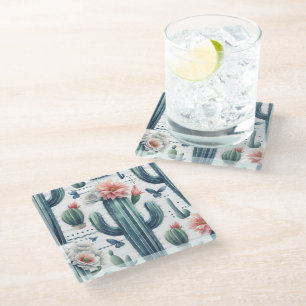 Dessous-de-verre En Verre Fleurs de cactus