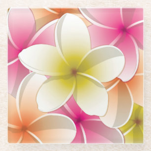 Dessous-de-verre En Verre Fleurs frangipani/Plumeria