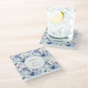 Dessous-de-verre En Verre Fleurs Lavande Romantiques Jolies 