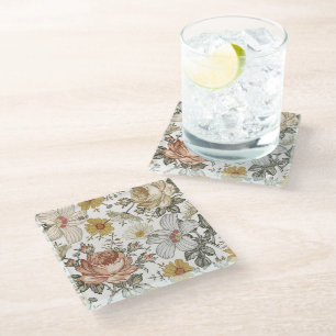 Dessous-de-verre En Verre Fleurs magnifiques