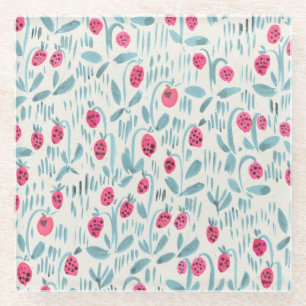 Dessous-de-verre En Verre Fleurs minuscules : Aquarelle transparente