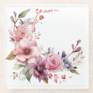 Dessous-de-verre En Verre Fleurs roses et violettes : Sous-verre "Ma cuisine