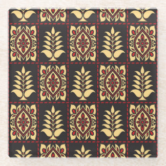 Dessous-de-verre En Verre Floral tribal : Élégance Motif Vintage