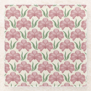 Dessous-de-verre En Verre Flore Rose Poussiéreuse