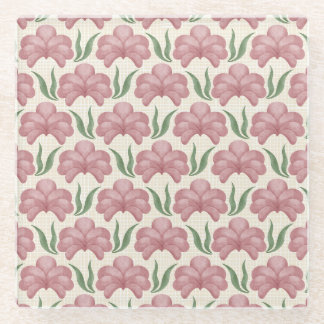 Dessous-de-verre En Verre Flore Rose Poussiéreuse