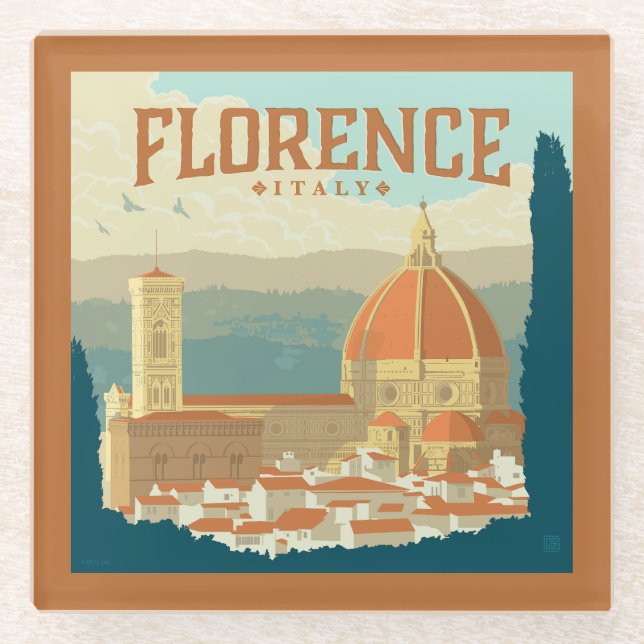 Dessous-de-verre En Verre Florence, Italie (Devant)