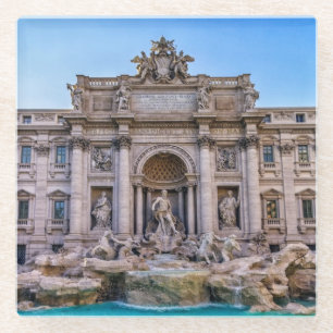 Dessous-de-verre En Verre Fontaine de TREVI, Roma, Italie