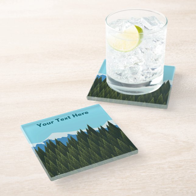Dessous-de-verre En Verre Forêt fractale (Incliné)