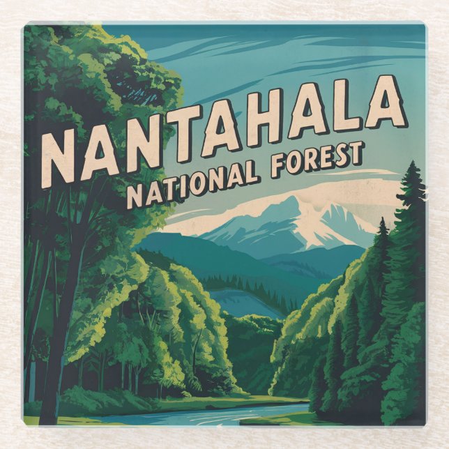 Dessous-de-verre En Verre Forêt nationale de Nantahala (Devant)