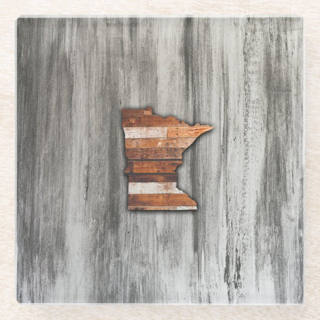 Dessous-de-verre En Verre Forme rustique du Minnesota (Devant)