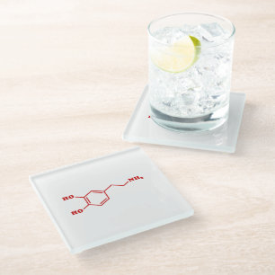 Dessous-de-verre En Verre Formule chimique moléculaire de dopamine