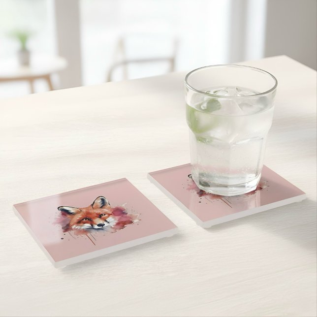 Dessous-de-verre En Verre Fox Glass Coaster (Créateur téléchargé)