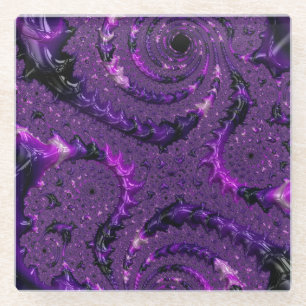 Dessous-de-verre En Verre Fractale pourpre