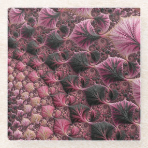 Dessous-de-verre En Verre Fractale rose