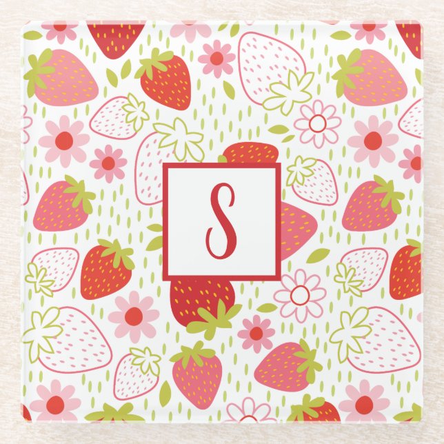 Dessous-de-verre En Verre Fraise (Devant)