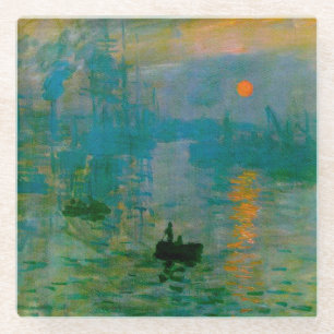 Dessous-de-verre En Verre Français de lever de soleil d'impression de Claud