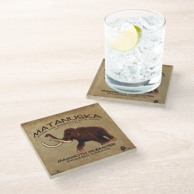 Dessous-de-verre En Verre Fromage de menster Matanuska Mammoth (Incliné)