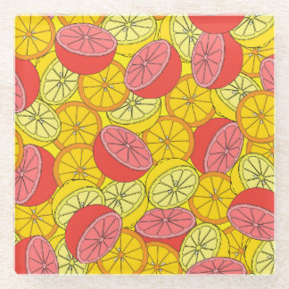 Dessous-de-verre En Verre Fruits d'agrumes Motif transparent