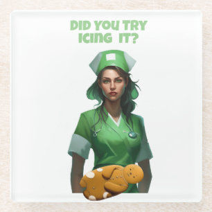 Dessous-de-verre En Verre Funny Nurse Icing It Thunder_Cove