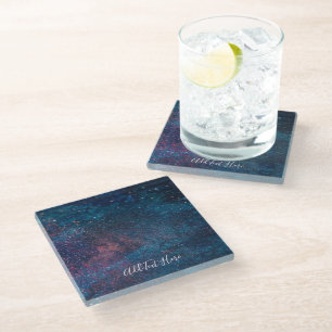 Dessous-de-verre En Verre Galaxy tourbillons en bleu