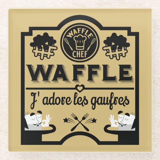 Dessous-de-verre En Verre gaufres de Belgique (Devant)