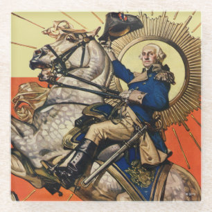 Dessous-de-verre En Verre George Washington à cheval
