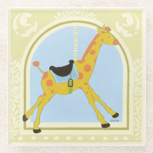 Dessous-de-verre En Verre Girafe avant juin Bruyère Vess de carrousel