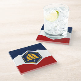 Dessous-de-verre En Verre Glass coaster with new flag of Utah, USA