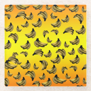 Dessous-de-verre En Verre Golden Banana Design,