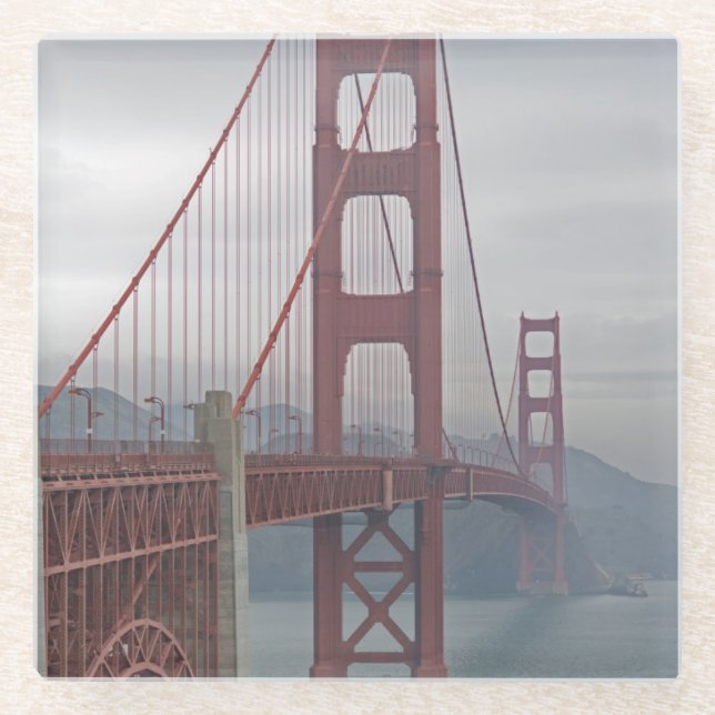 Dessous-de-verre En Verre Golden gate bridge en brume (Devant)