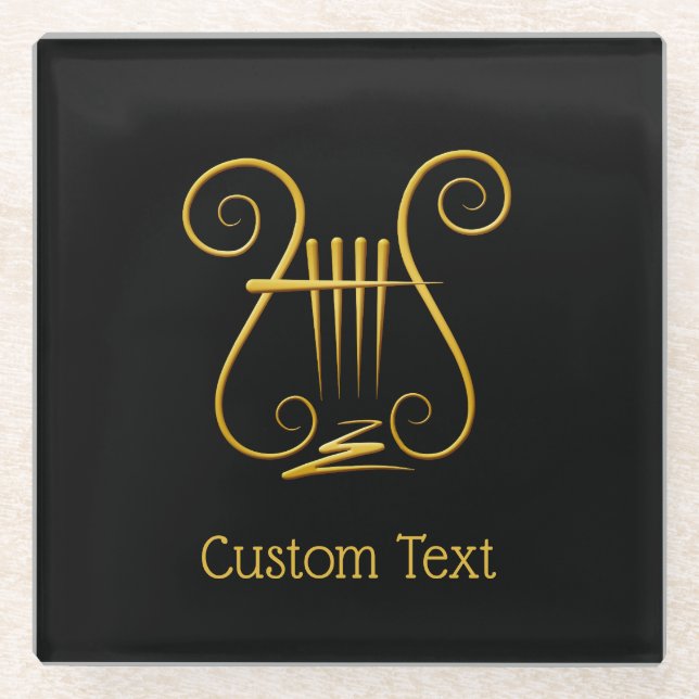 Dessous-de-verre En Verre Golden lyre (Devant)