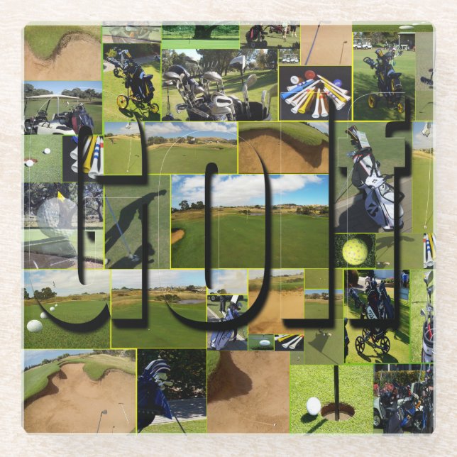 Dessous-de-verre En Verre Golf Collage (Devant)