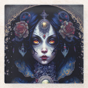 Dessous-de-verre En Verre Goth Lady Imaginaire gothique Art