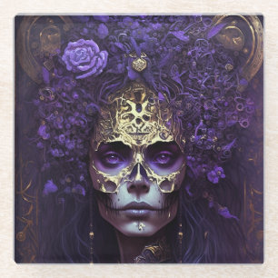 Dessous-de-verre En Verre Goth Queen Imaginaire Art Dessous de verre en verr